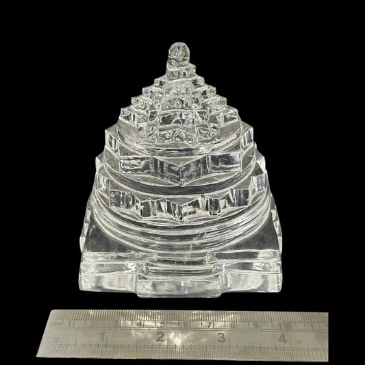 ShivaRatna Sphatik Shree Yantra - 1095g, Lab-Certified, 98mm Height, 95% Stone Clarity - ShivaRatna