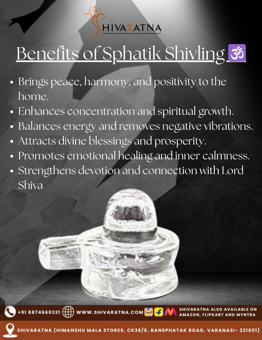 ShivaRatna 100% Natural Sphatik Shivling (AAA Quality) – 90-95 Grams