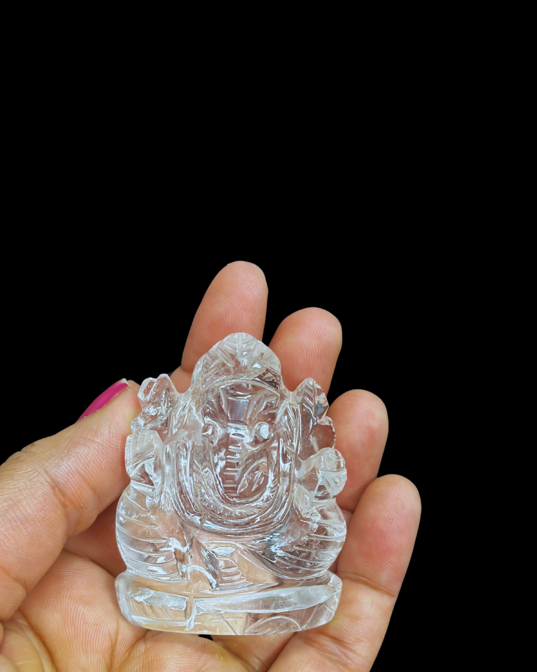 ShivaRatna 100% Sphatik Ganesh statue AAA Quality 92Gram- Lab Certified