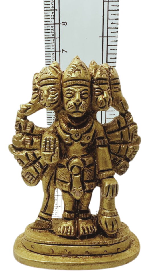 Shivaratna Brass Divine Panchmukhi Hanuman Murti-2.5-3Inch