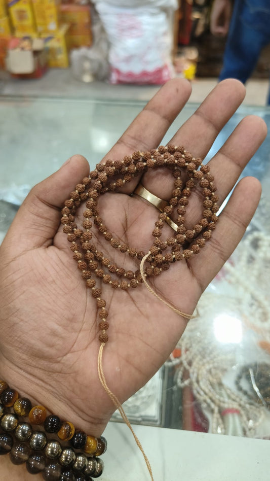 ShivaRatna 5 Mukhi Rudraksha Mala -155beads (Certified)- 14 pcs - ShivaRatna