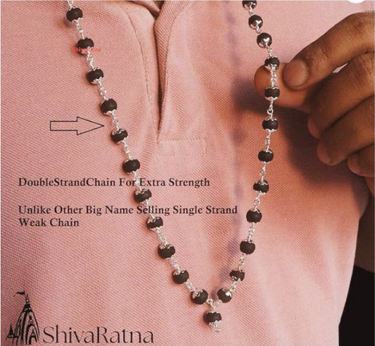 ShivaRatna OM Shiva Trishool Karungali Mala - Lab Certified