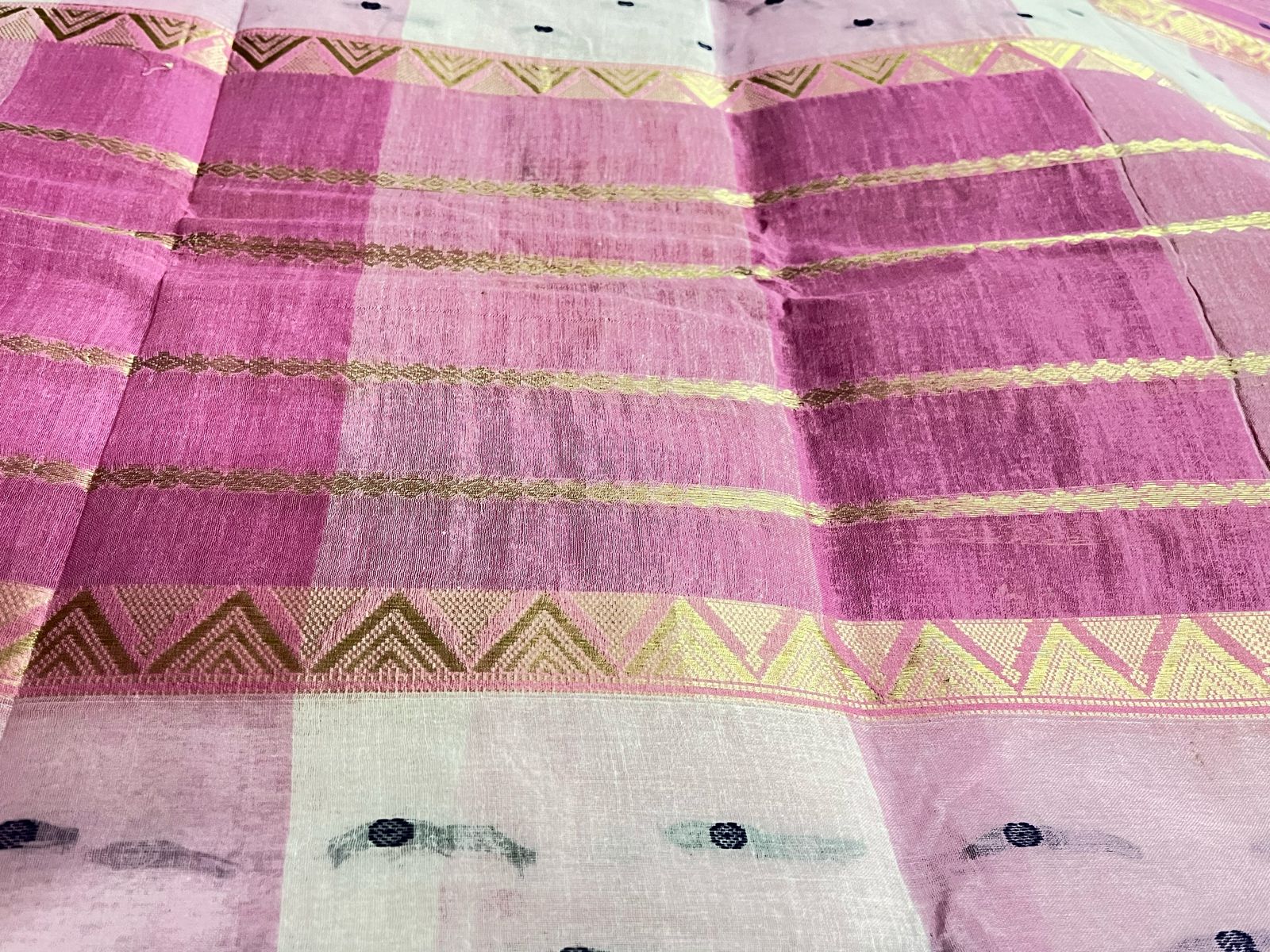 cotton pink saree