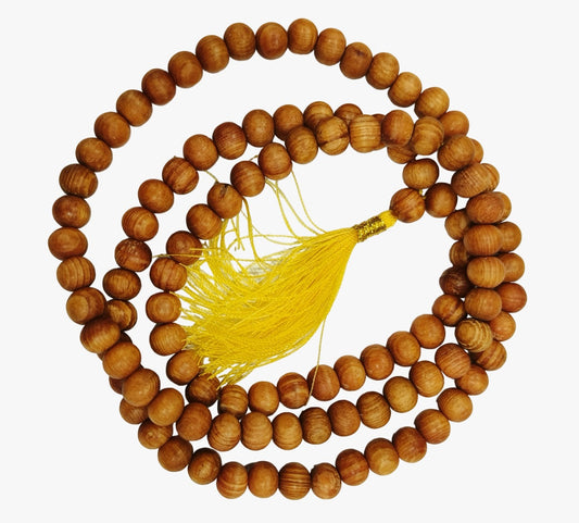 ShivaRatna Original Devadaru Malai / देवदार माला / Cedar Rosary 8mm Size 108+1 with Certificate - ShivaRatna