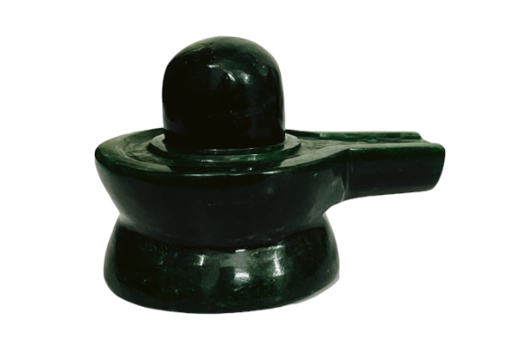 ShivaRatna Green Jade Stone Shivling (390 gram approx)