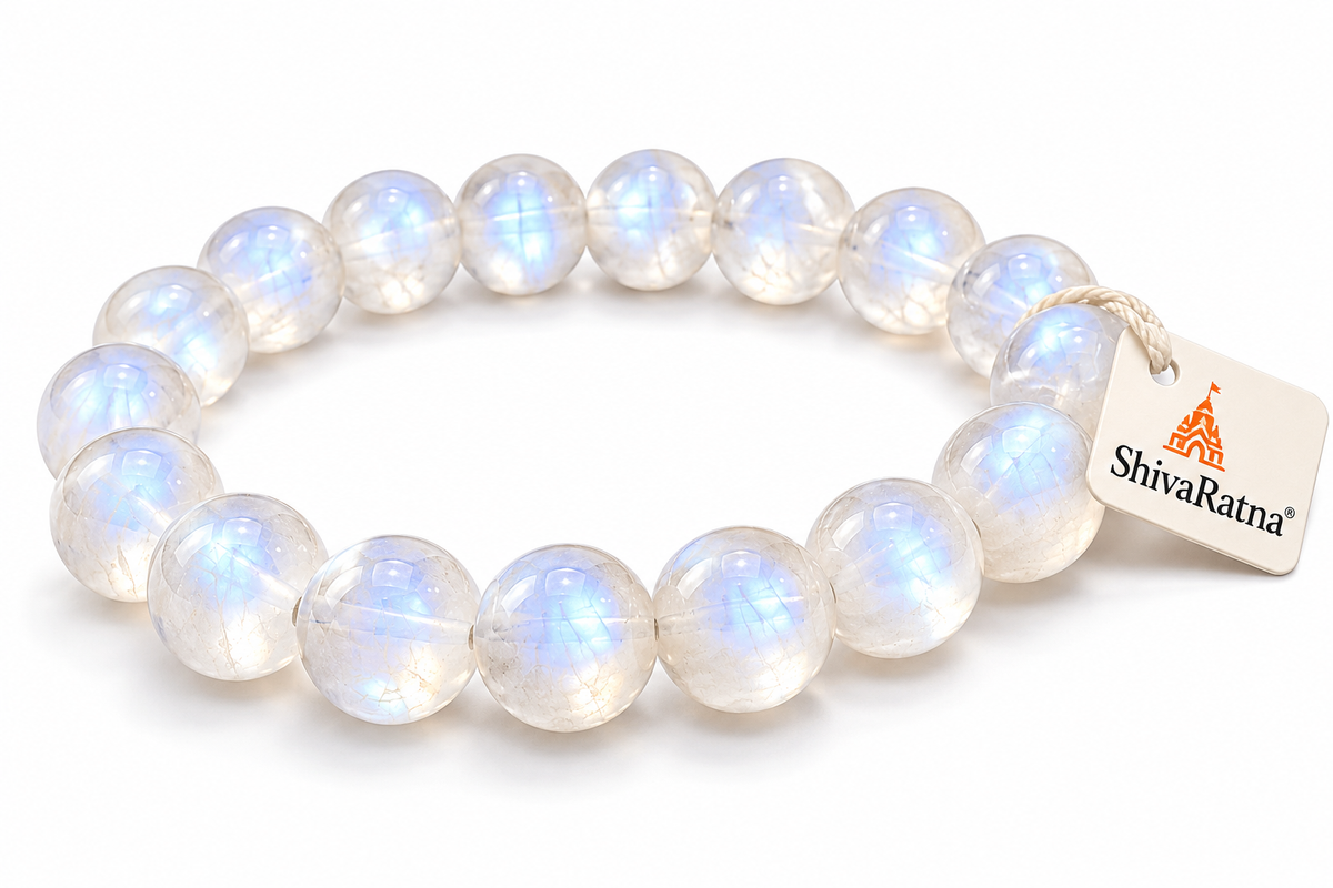 ShivaRatna Natural Moonstone Bracelet for Emotional Balance, Calmness & Positive Energy 🌙