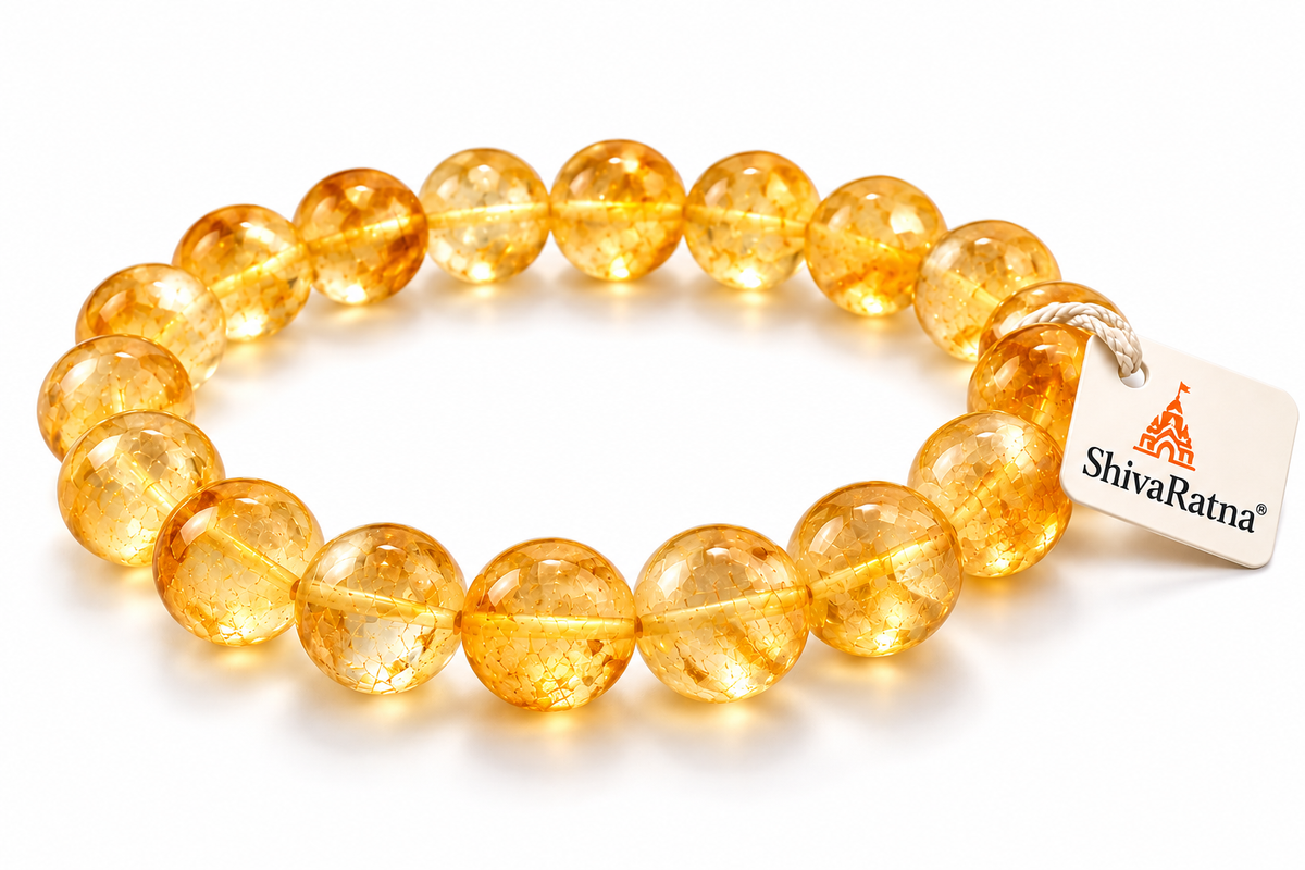 ShivaRatna Natural Citrine Bracelet for Wealth, Success & Positive Energy