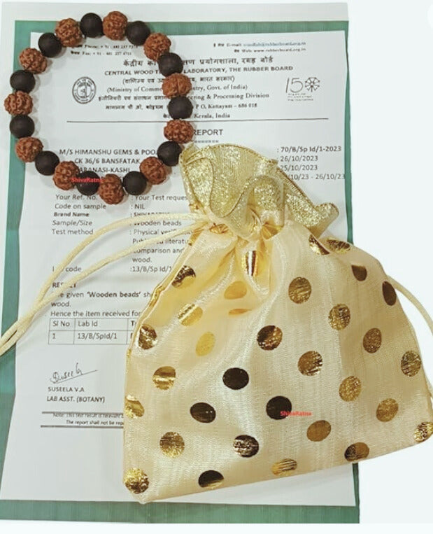 ShivaRatna Premium Quality Karungali & Rudraksha Bracelet – Free Size, Lab Certified.