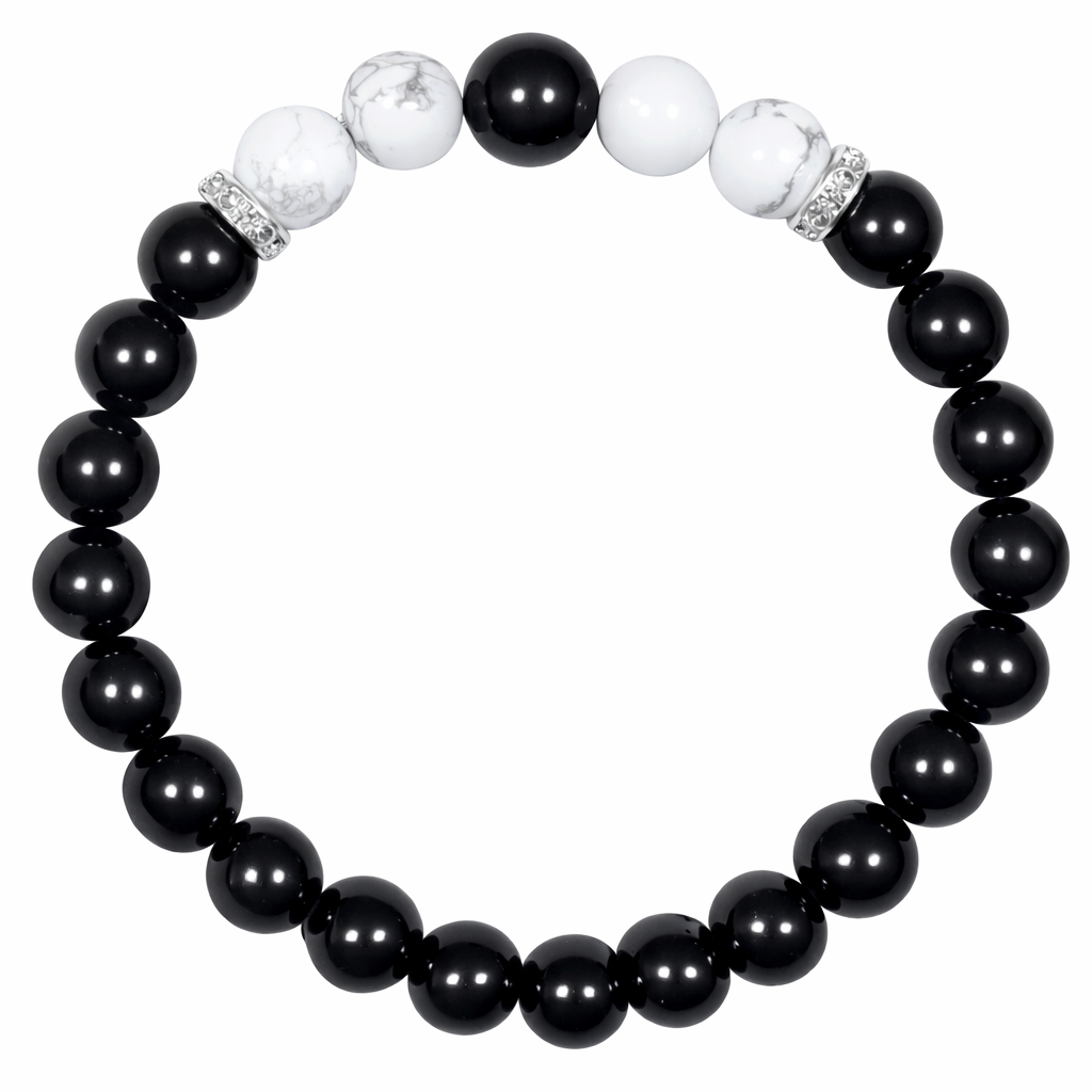 ShivaRatna Scorpio Energy Bracelet – Obsidian & Howlite - ShivaRatna