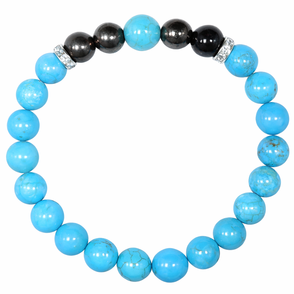 ShivaRatna Sagittarius Healing Bracelet – Turquoise, Hematite & Black Onyx | Wisdom • Protection • Positivit - ShivaRatna