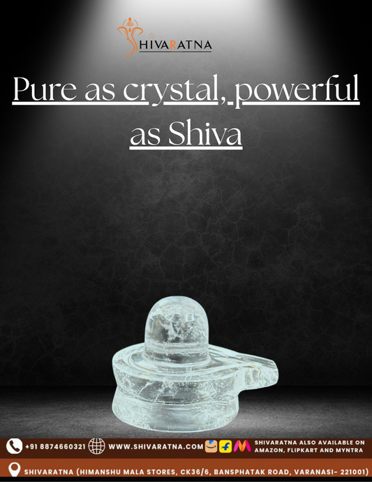 🔱 ShivaRatna 100% Natural Sphatik Shivling (AAA Quality) – 30–35 Grams