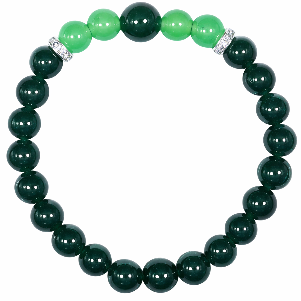 ShivaRatna Pisces Healing Bracelet | Meen Rashi | Dark & Light Green Jade - ShivaRatna