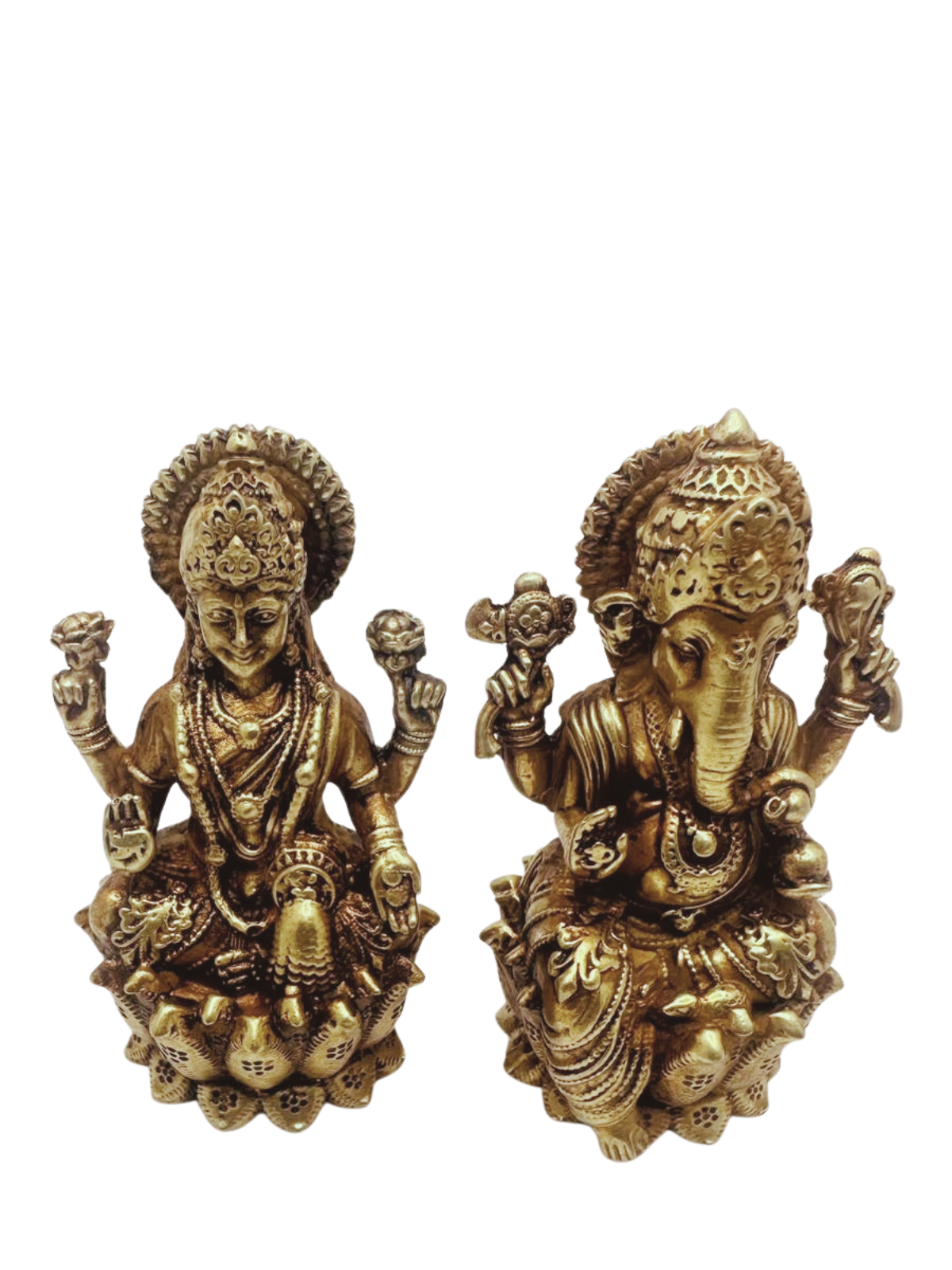 Shivaratna Pure Brass Ganesha Lakshmi Idols – Divine Prosperity & Wisdom -2-3inch