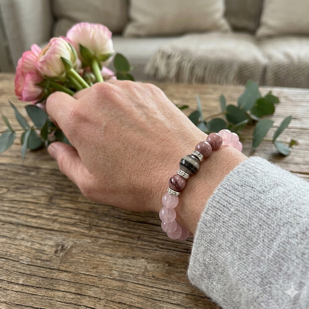 ShivaRatna Taurus Healing Bracelet – Rose Quartz & Natural Stones | Love • Stability • Abundance - ShivaRatna