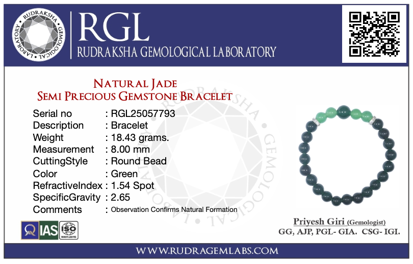 ShivaRatna Pisces Healing Bracelet | Meen Rashi | Dark & Light Green Jade - ShivaRatna