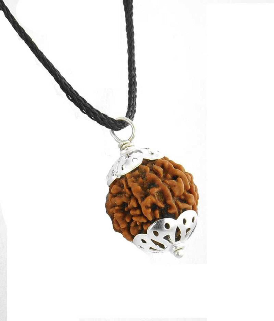 ShivaRatna 9 Mukhi Nepali Rudraksha Made in Pure Silver Cap - Lab Certified