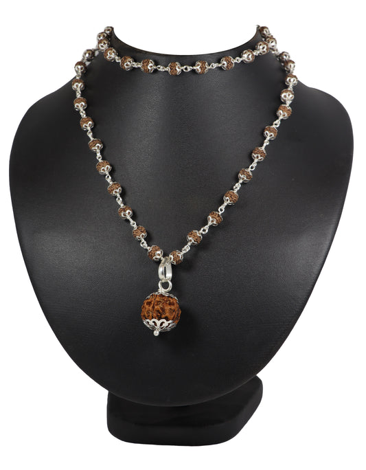 5 mukhi mala with 3 mukhi pendant by shivaratna