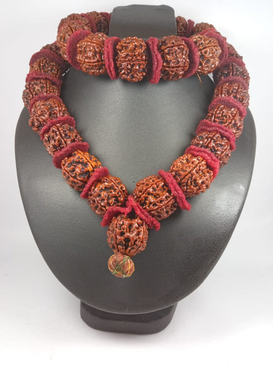 ShivaRatna 54+1 Beads Rudraksha Kantha Mala (5 Mukhi Rudraksha) (Beads Size 18-20 mm Approx)