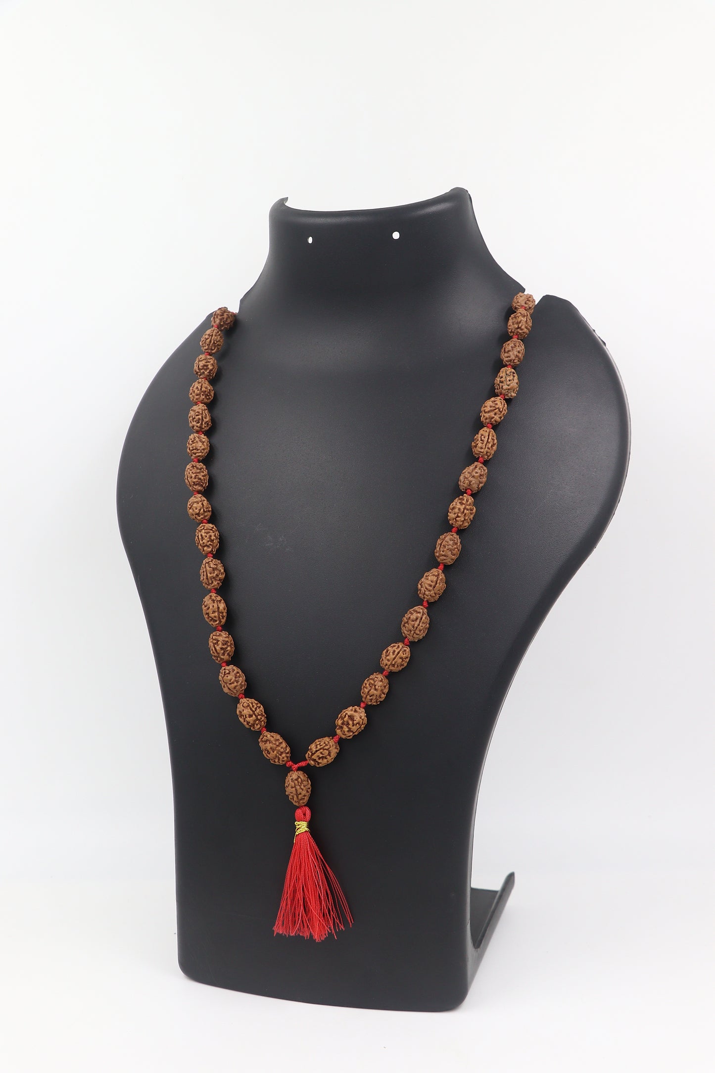 ShivaRatna 3 Mukhi Rudraksha Mala 54+1 Beads Certified (30 cm Length Approx)