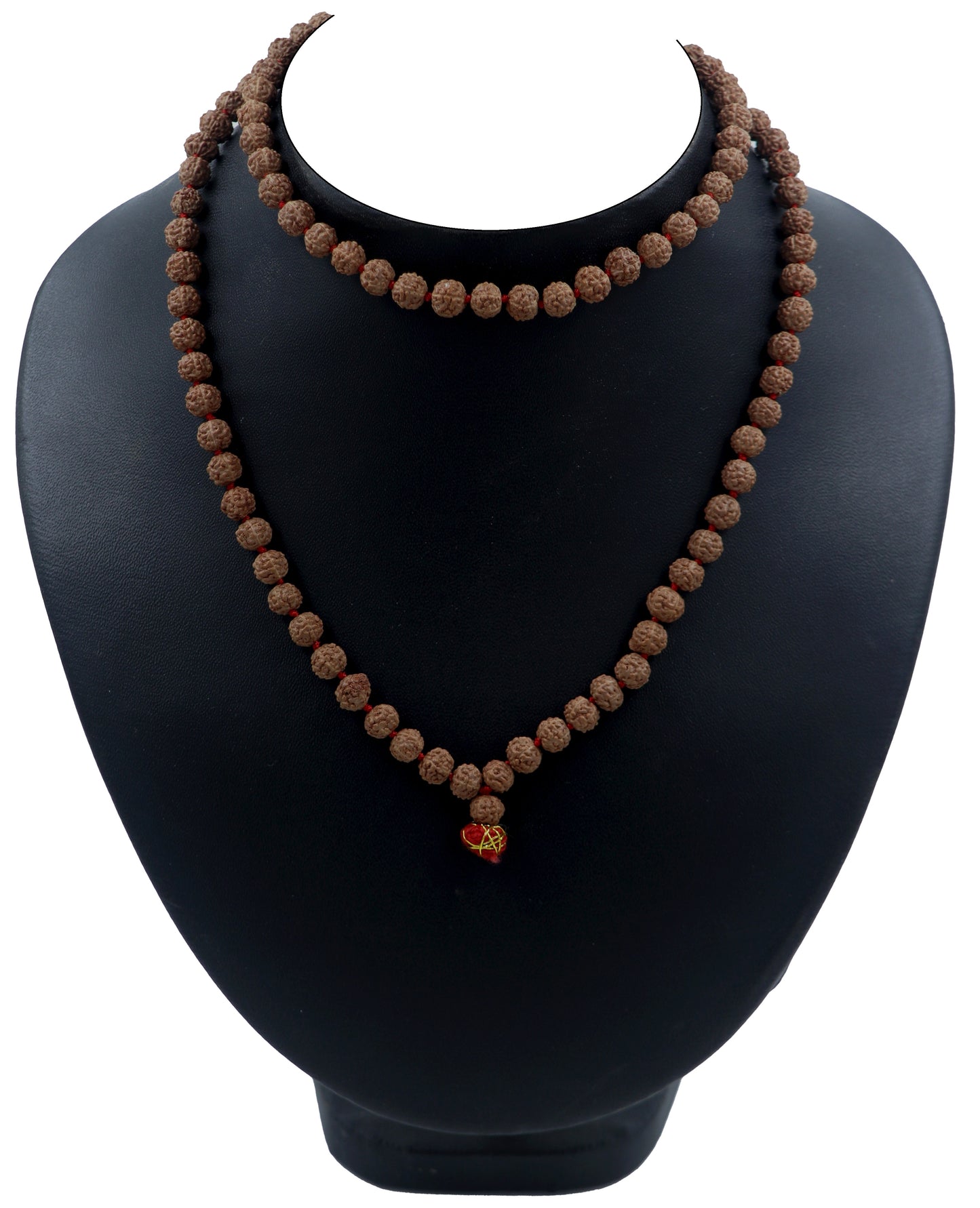 ShivaRatna Semi Chikna/Pathri Rudraksha Mala - Lab Certified 108+1 (for Jaap & Wearing)