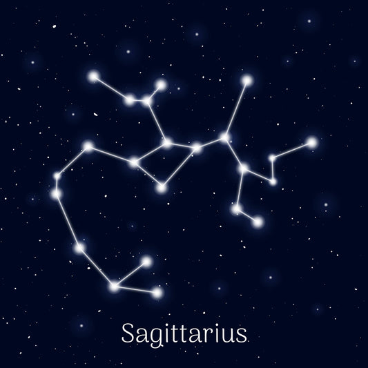 Sagittarius constellation on a starry night sky background