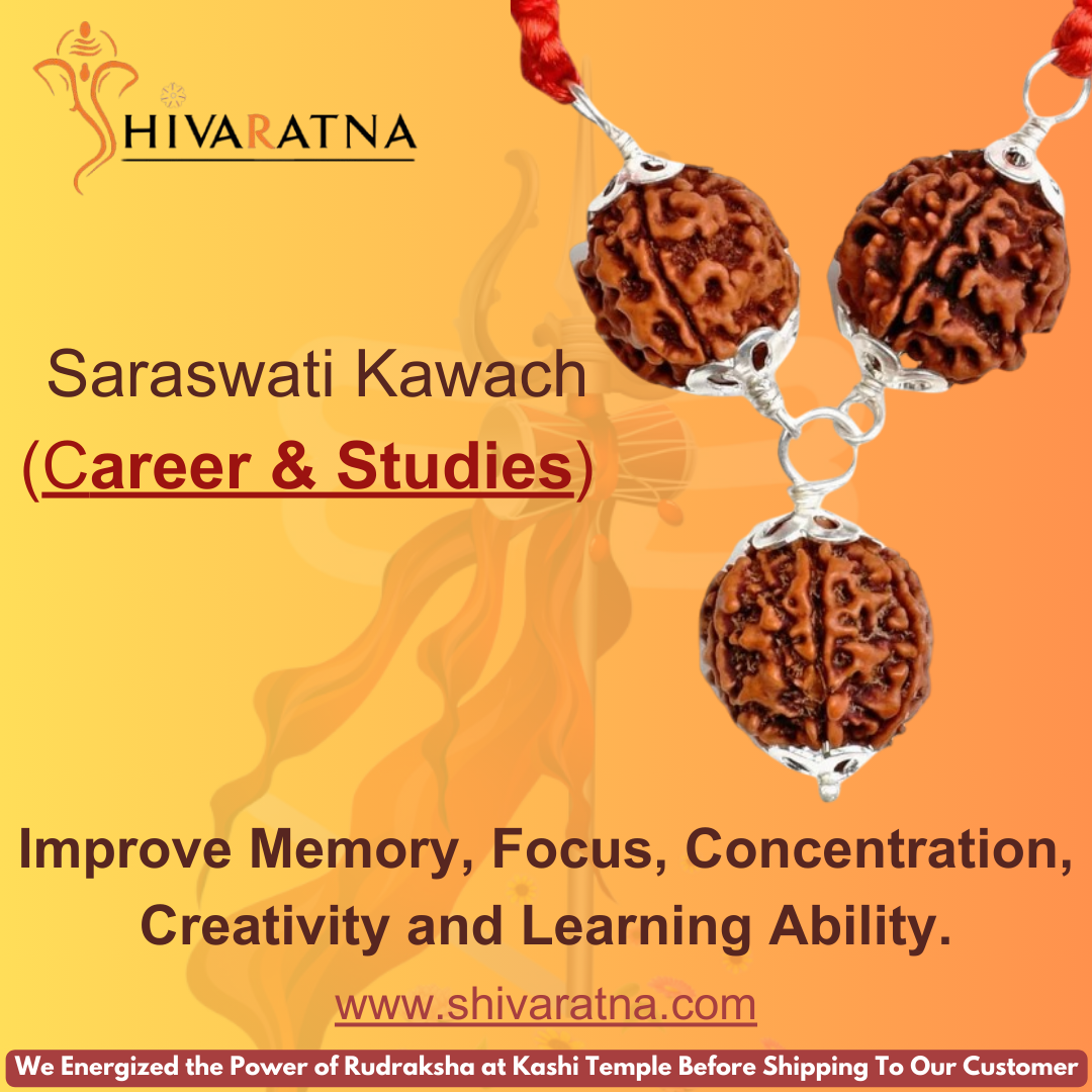 ShivaRatna Saraswati Kawach  (career & studies) - Elite Beads with Certificate