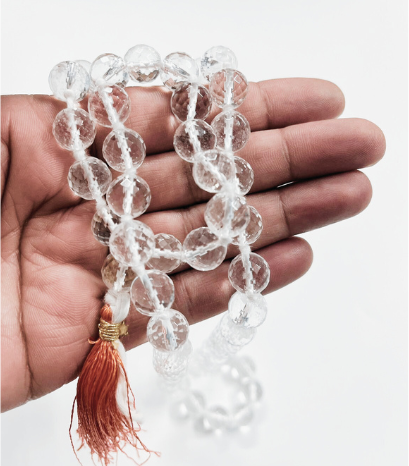 ShivaRatna Sphatik Mala 100% Natural -  Lab Certified 54+1 Beads.