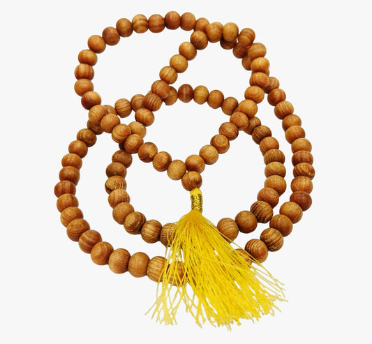 ShivaRatna Original Devadaru Malai / देवदार माला / Cedar Rosary 8mm Size 108+1 with Certificate