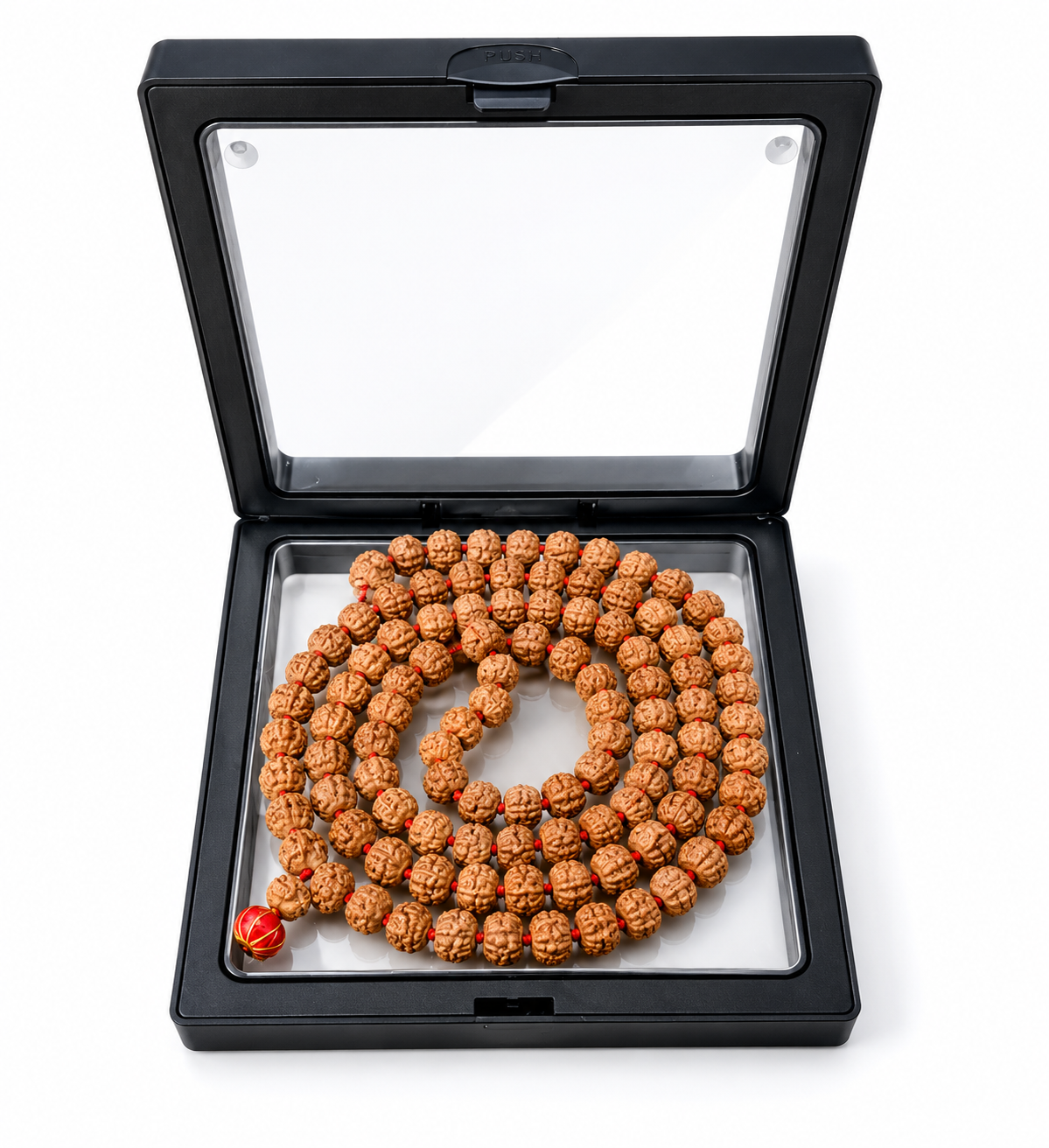 ShivaRatna Natural 5 Mukhi Rudraksha Mala 108+1 Beads (8mm) | RGL Lab Certified | Indonesian Rudraksha | Shri Kashi Vishwanath