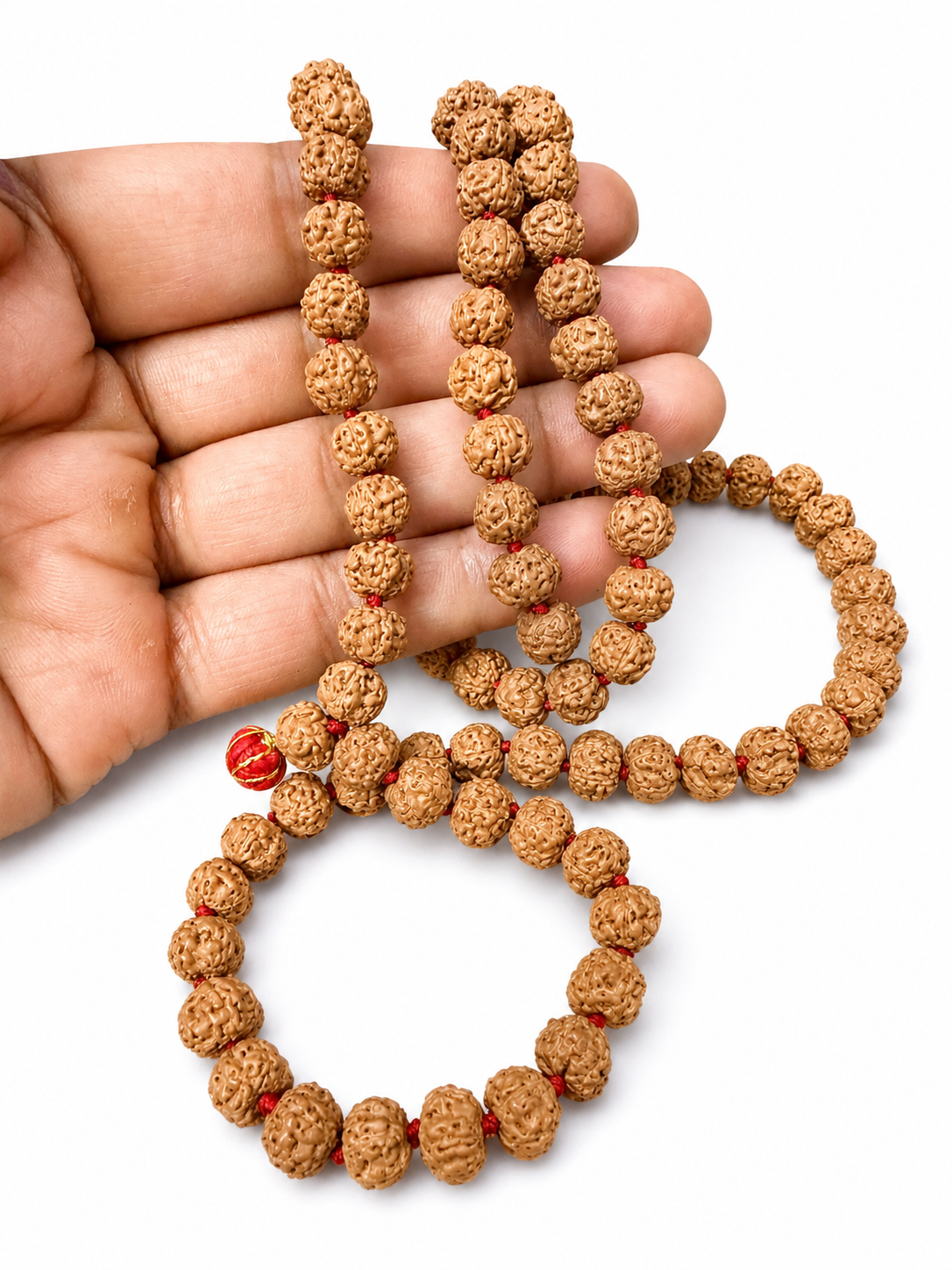 ShivaRatna Natural 5 Mukhi Rudraksha Mala 108+1 Beads (8mm) | RGL Lab Certified | Indonesian Rudraksha | Shri Kashi Vishwanath