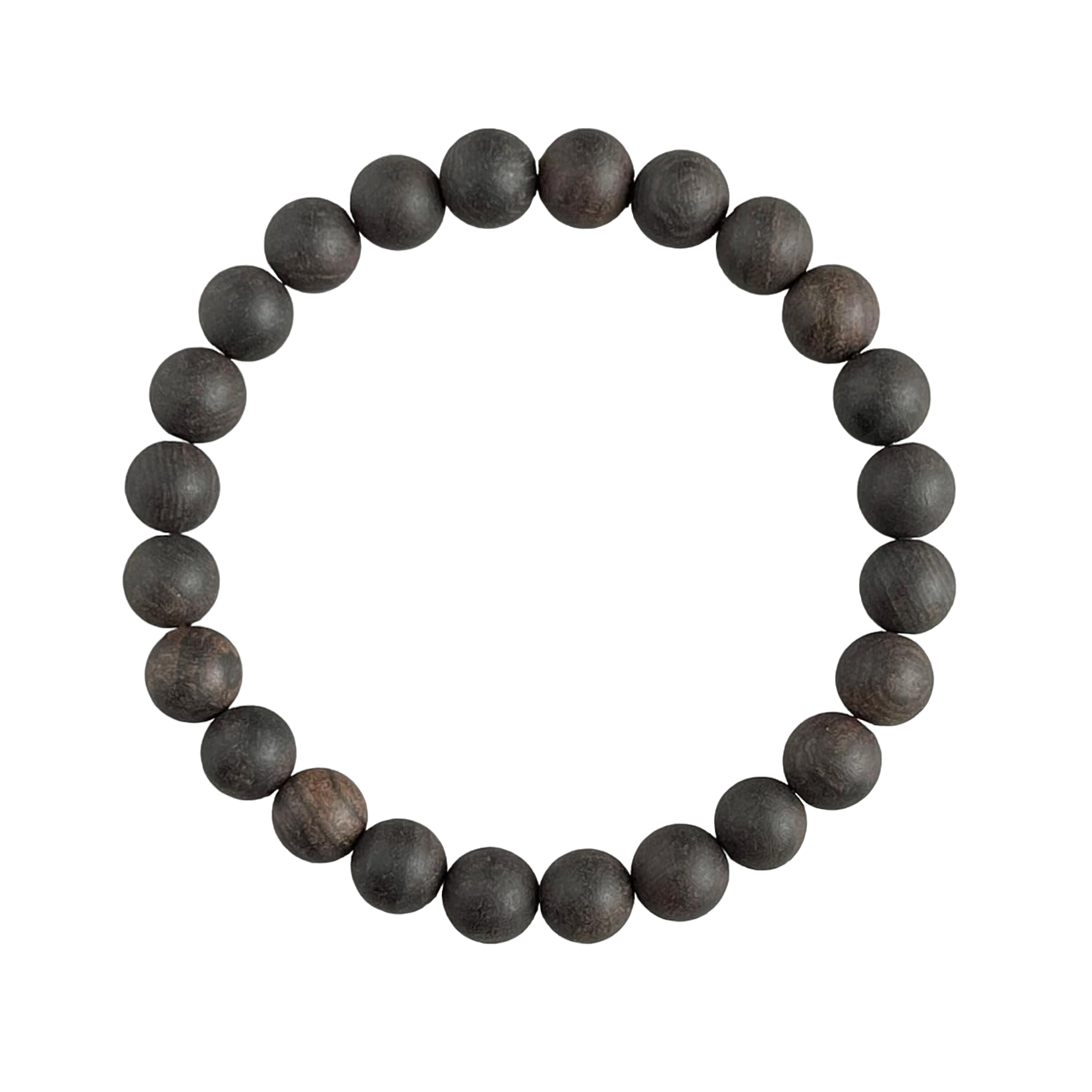 ShivaRatna  Ebony Wood Karungali Kattai Round Beads Handmade Elastic Stretchable - 100% Natural Unpolished Karungali Bracelets