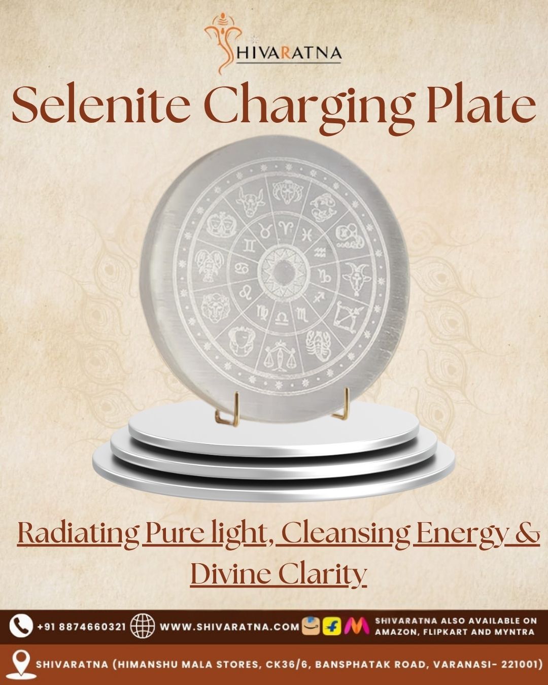 ShivaRatna Selenite  Charging Plate - ShivaRatna