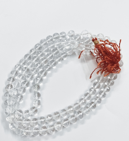 ShivaRatna Sphatik Mala 100% Natural - Lab Certified 108+1 Beads.