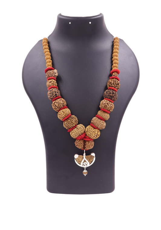 ShivaRatna Siddha Mala 1-14 Mukhi +Gaurishankar + Ganesh  Rudraksha  (Nepali Beads)- Lab Certified